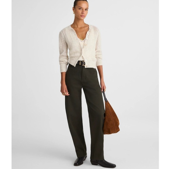 NWT Madewell‎ The Balloon Pant Midnight Olive 28 Petite Twill Barrel Utility - Picture 2 of 15